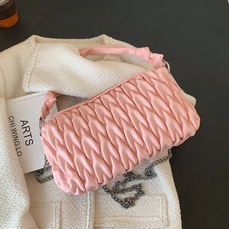 

Сумка через плечо женская, из искусственной кожи, с цепочкой, однотонная, 2021