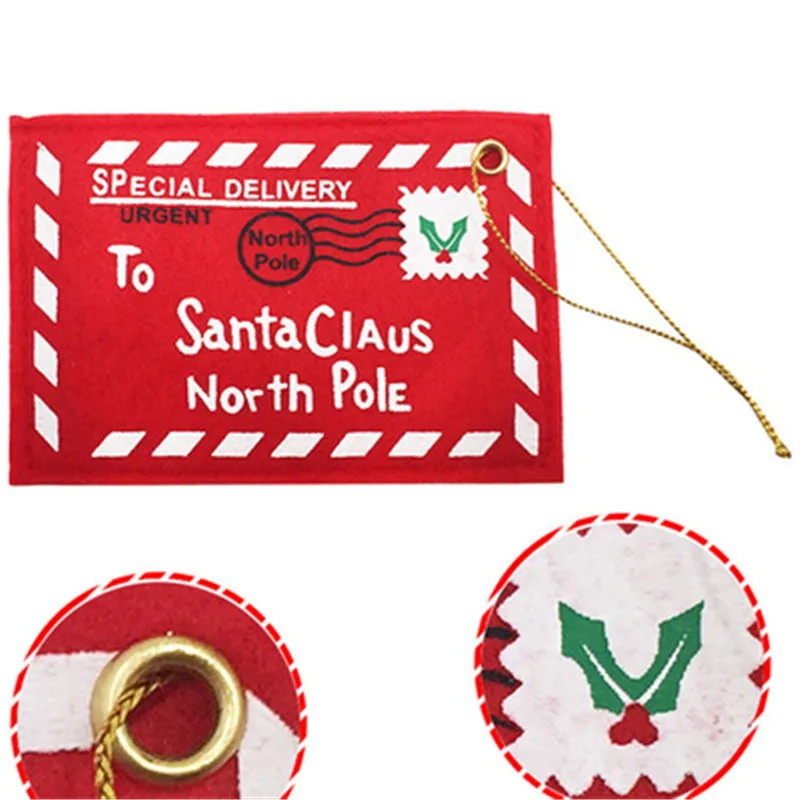 

Christmas Red Navidad Santa Claus Envelope Hanging Ornaments Christmas Decorations for Home New Year Xmas Tree Card Decoration