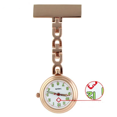 rose gold -green Классический брелок карманные часы медсестры часы водонепроницаемые Серебро Золото Розовое золото нагрудные медицинский подарок для больницы доктора дропшиппинг - Цвет: rose gold -green