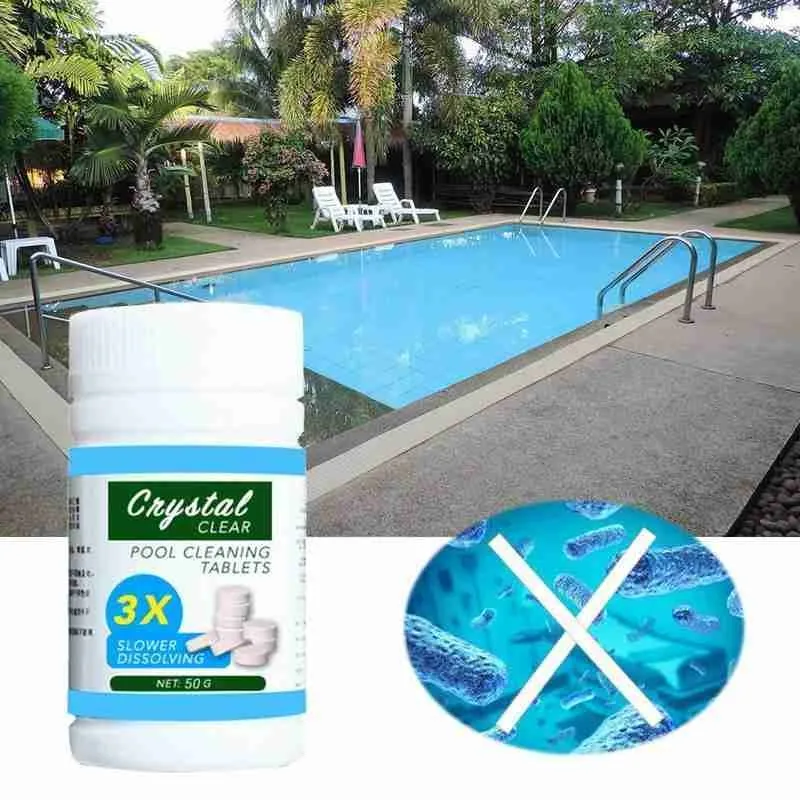 

50pcs Swimming Pool Cleaning Tablets Instant Effervescent Pipes Disinfection Pills Chlorine tablets Cleaning Water Disinfection