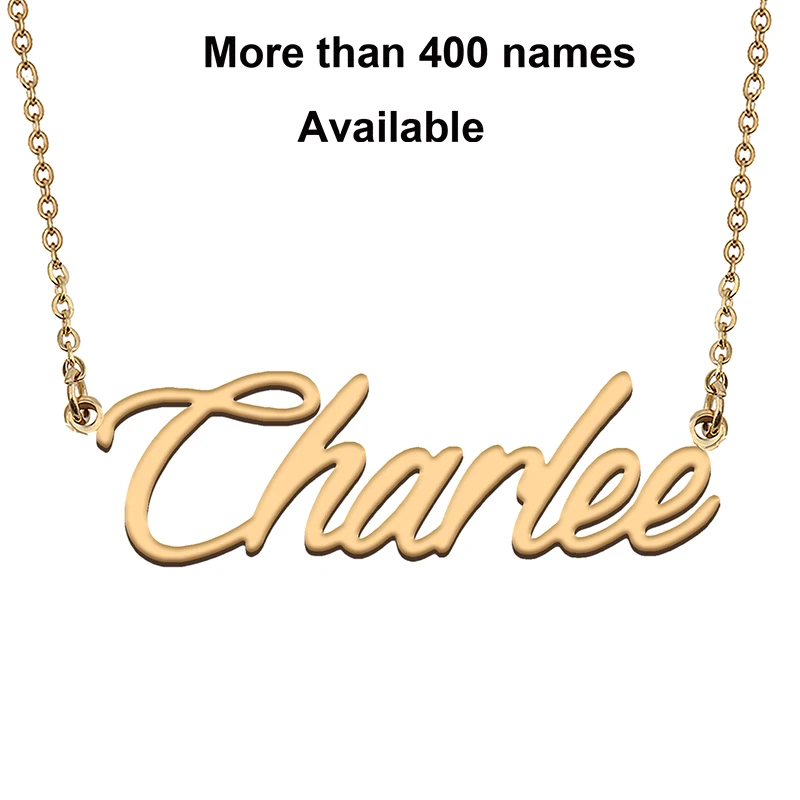 

Cursive Initial Letters Name Necklace for Charlee Birthday Party Christmas New Year Graduation Wedding Valentine Day Gift