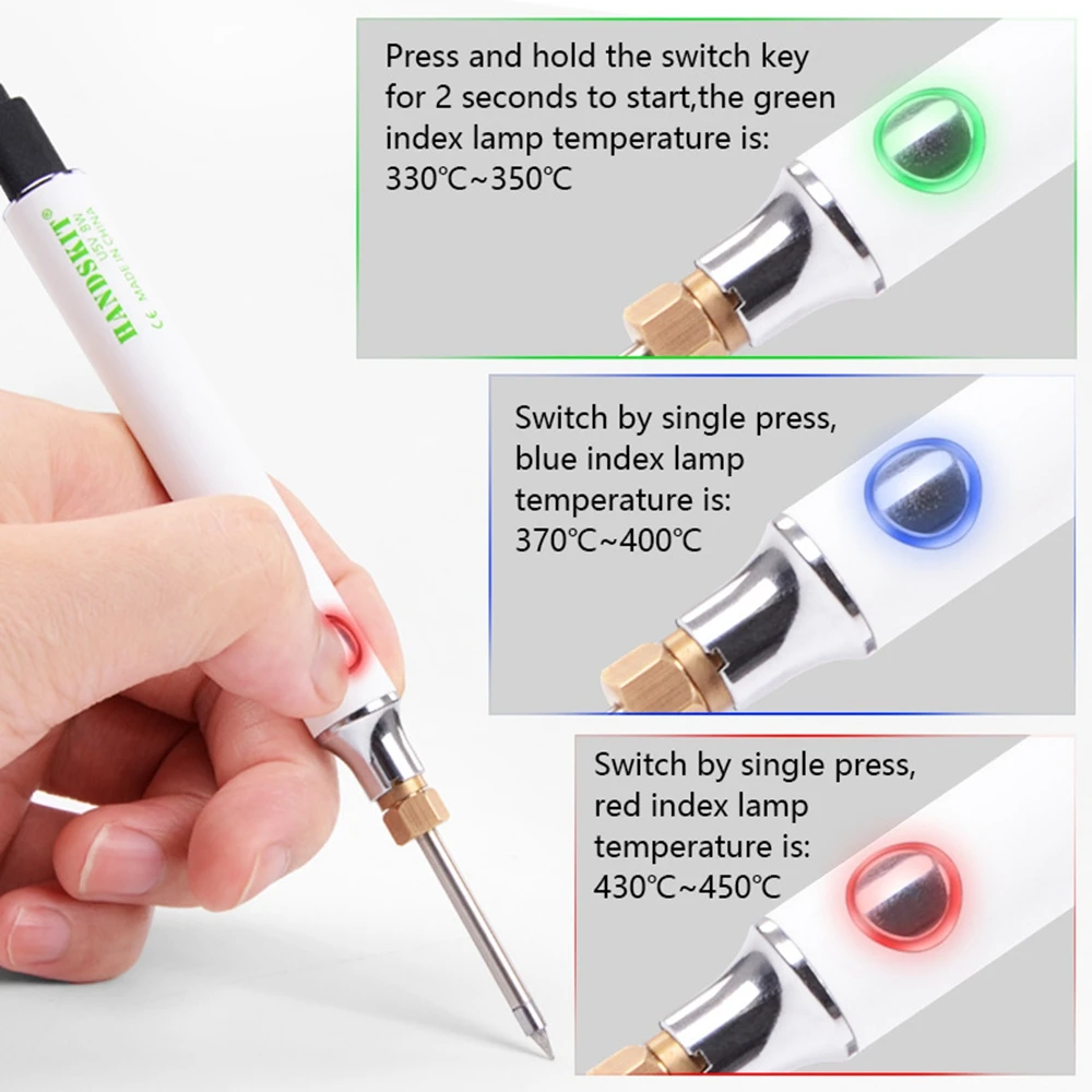 

Handskit Soldering Iron 5V 8W USB Charging Adjustable Temperature Electric Soldering Iron Kit With Soldering Station Solder Wire