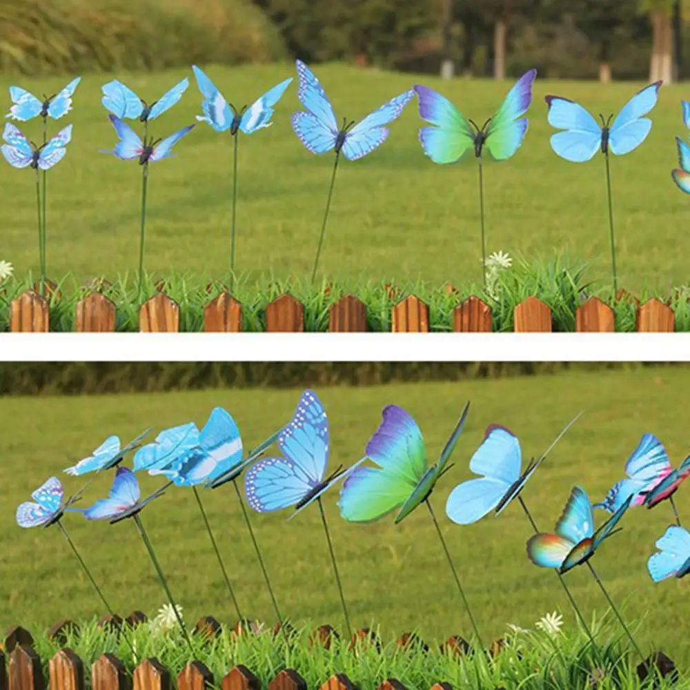 Упаковка 12 шт водонепроницаемые бабочки колыбели декоративные колья для сада