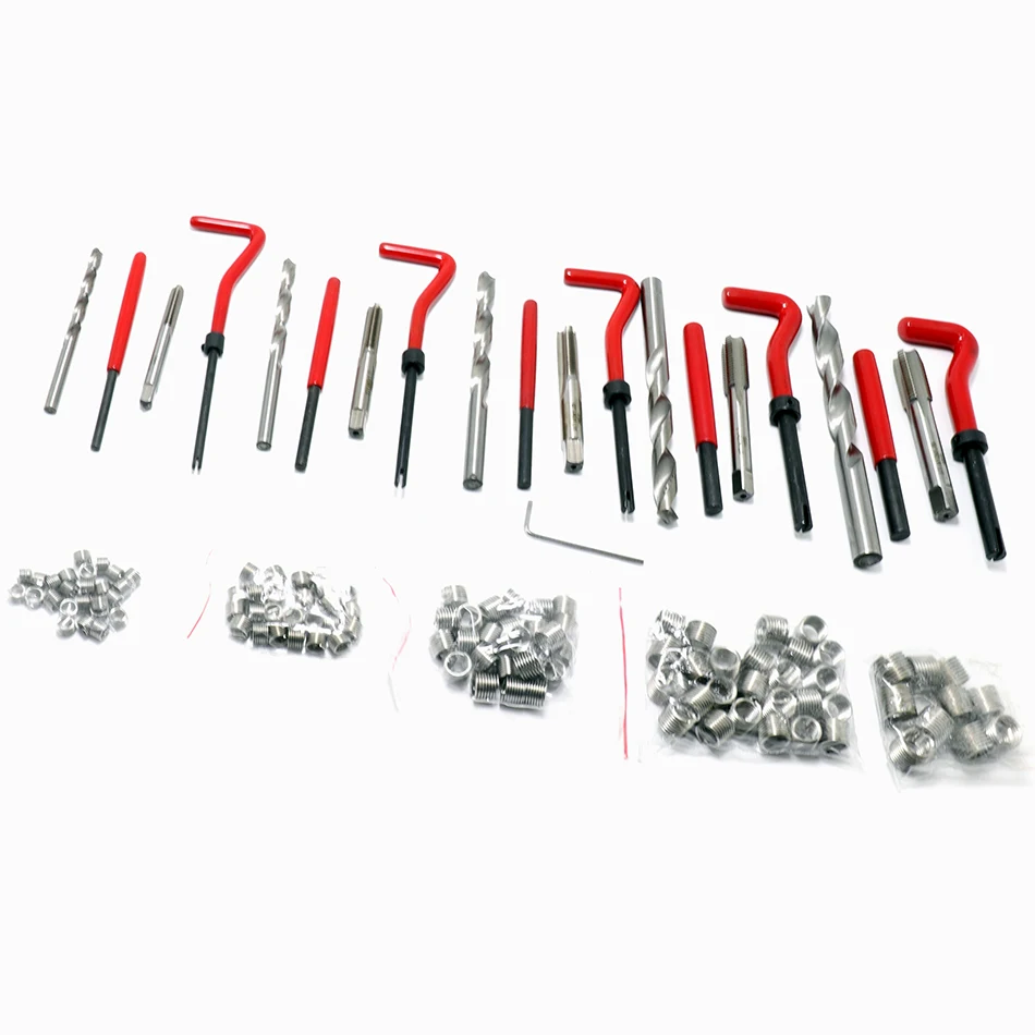

131pcs Engine Block Restoring Damaged Thread Repair Tool Kit M5/M6/M8/M10/M12 Professional Car repair tools Coarse Crowbar
