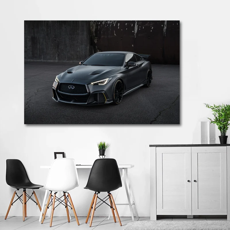 2018 г. INFINITI Q60 Project Black S SportsCar Настенная картина плакаты и принты на холсте