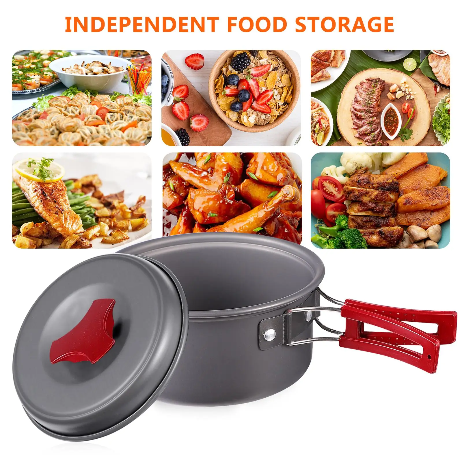 

1 Set Portable Aluminium Cookware Set Hiking Cookware for Picnic Outdoor Camping