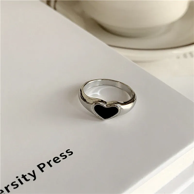Корейская версия в стиле Ins простое геометрическое кольцо форме сердца Крутое