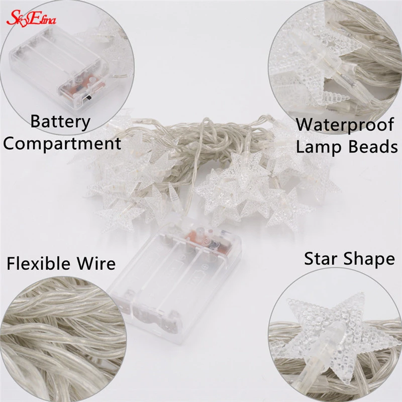 1 5/3/6 м светодиодный звезда гирлянды светодиодные светильник s Фея Сосулька