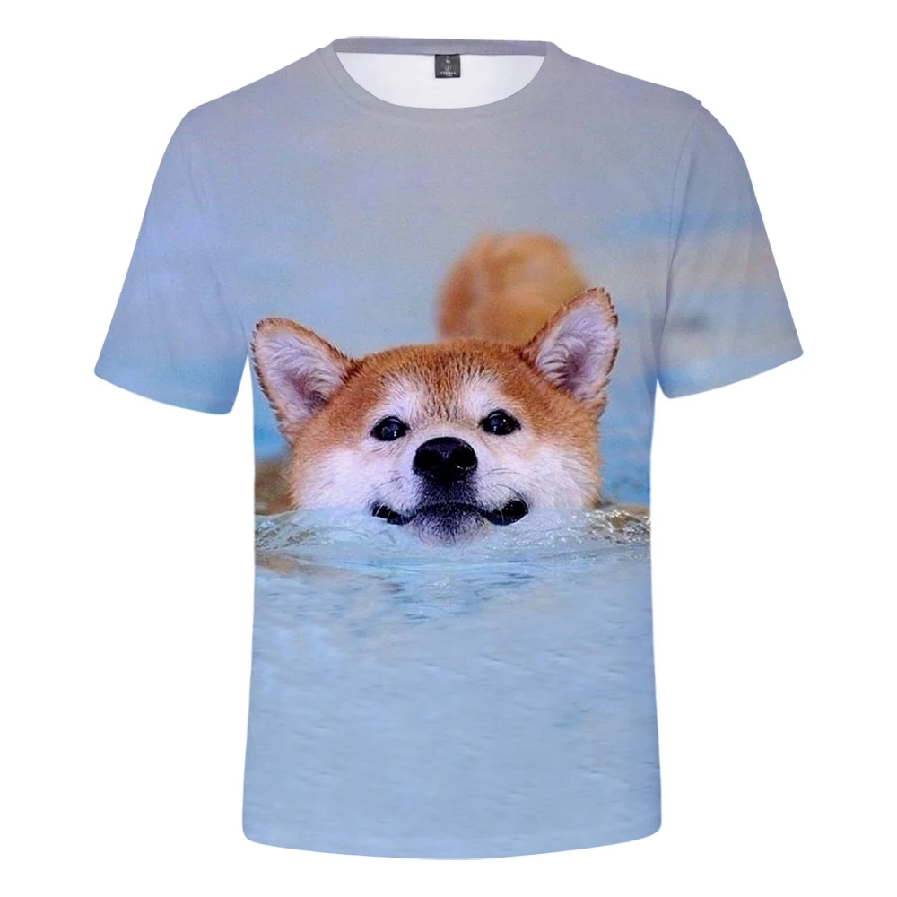 

Футболка с 3D принтом Сиба-ину для мужчин и женщин, модные летние футболки с коротким рукавом, Лидер продаж 2020, Повседневная Уличная рубашка, ...