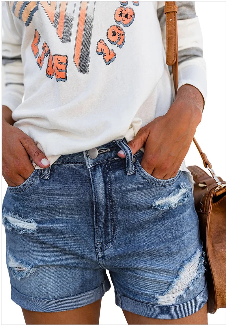 

high waist jeans plus size streetwear pants women clothing high shorts jeans woman fashion summer pant korean street style