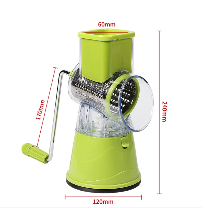 

NEWKBO Vegetable cutter mandolin slicer kitchen accessories with 3 interchangeable sharp blades manual rotating vegetable cheese