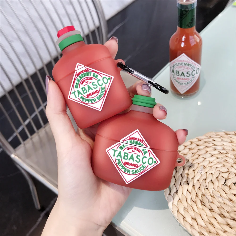 

Seasoning pepper sauce mcilhenny Tabasco Wireless Bluetooth Earphone Case For AirPods Pro 2 1 Cute 3D Soft Silicon Headset cover