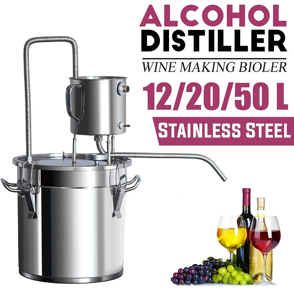 

12L/20L/50L Distiller Moonshine Alcohol Stainless Copper DIY Home Brewing Kit Water Wine Essential Oil Brewing Kit