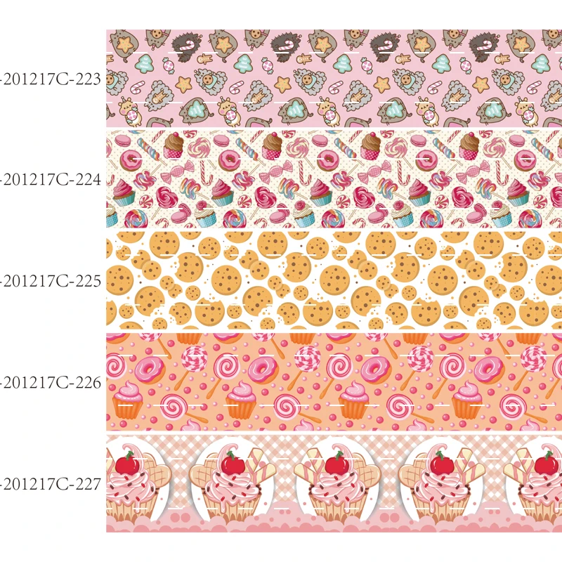 

grosgrain printed ribbon candy and cake pattern (50 yards/lot) Kids DIY 16mm 22mm