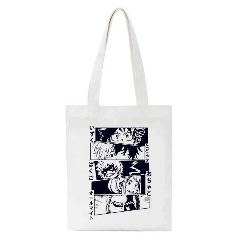 

Anime My Hero Academia print Aesthetic Funny Fashion Handbags Shoulder Bags Casual Shopping Girls Handbag Women Canvas Bag