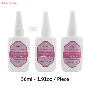 56 мл1,91 унций стержень сменный гелевый базовый топовый активатор 15 мл гелевый базовый гель топовый активатор кисть для экономии погружения порошка предварительно скрепленная жидкость