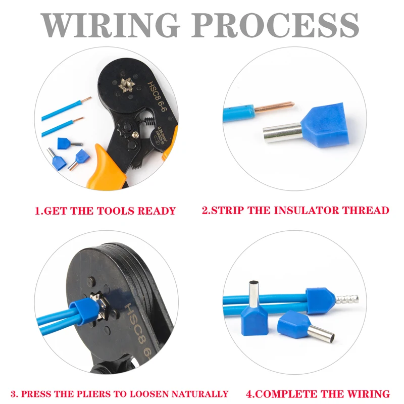 100 шт. двойная проволочная Труба 0 5 ~ мм² холоднопрессованная Изолированная