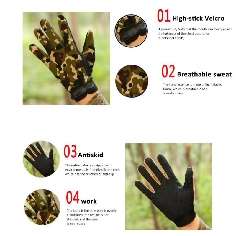 Fishing Gloves Summer Breathable Outdoor Riding Gloves Man Tactical Lady Light Bicycle Non-Slip Gloves Full Finger Fingerless images - 4