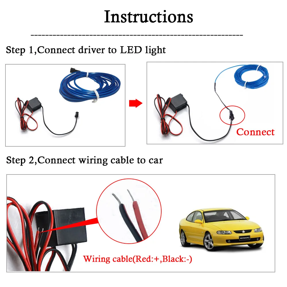 Гибкий неоновый светильник EL Wire RGB 1/2/3/5 м светодиодный DC12V гибкая трубка для