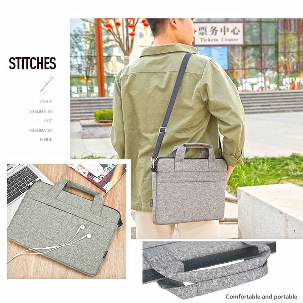 

Laptop Bag For Macbook Air Pro 13 15 Computer 13.3 14 15.6 inch Waterproof Notebook Case Sleeve Shoulder Handbag Briefcase Bags