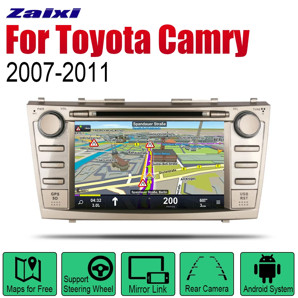Автомобильный DVD GPS навигатор на Android для Toyota Camry 2007 2008 2009 2010 проигрыватель с