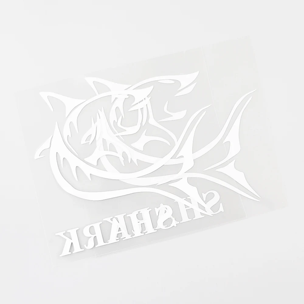 

YJZT 13CM11.6CM Fashion Marine Organism Shark Vinyl Car Window Sticker Black/Silver 8C-0324