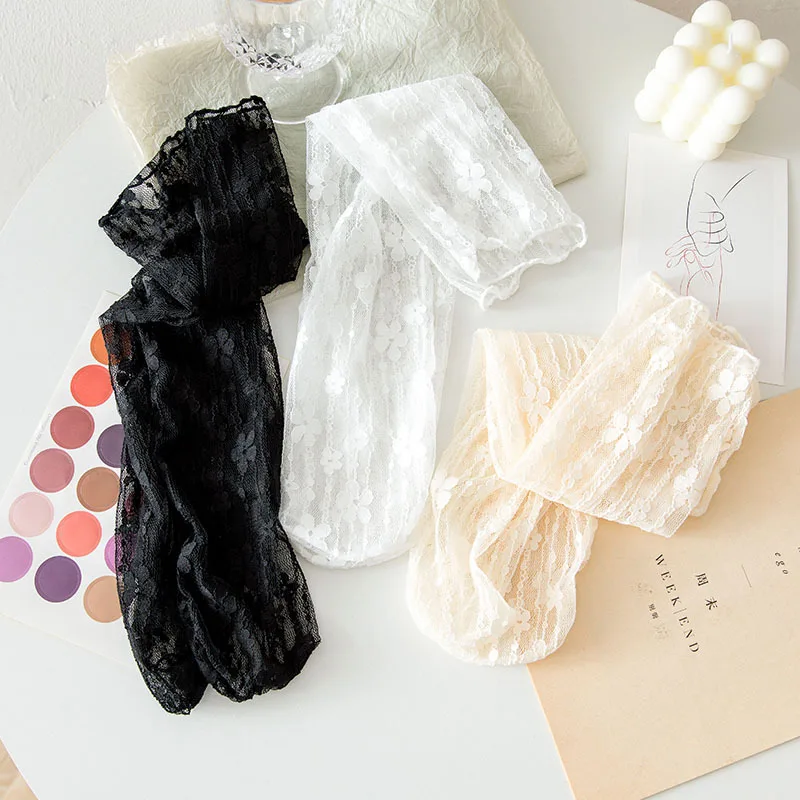 Женские прозрачные сетчатые носки с оборками 1 пара летние сексуальные кружевные