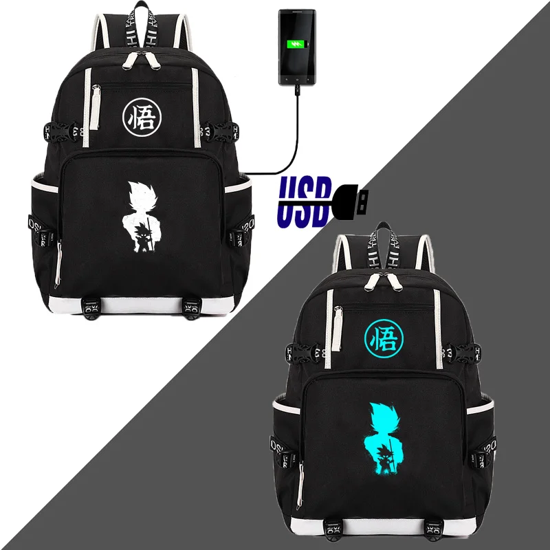 Style C1 IMIDO Dragon Ball Z рюкзаки светящиеся студентов мультфильм зарядка через usb плечи рюкзак черный дышащий обратно в школу сумка - Цвет: Style C1