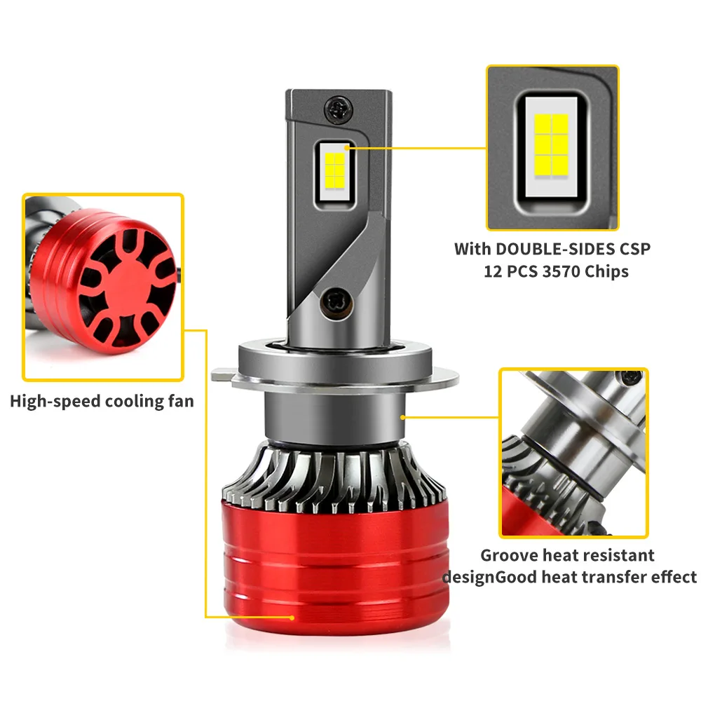 H7 led лампы для авто Zdatt фонарь налобный 20000LM H1 H4 H8 H9 HB3 HB4 h11 противотуманный фары 6000K