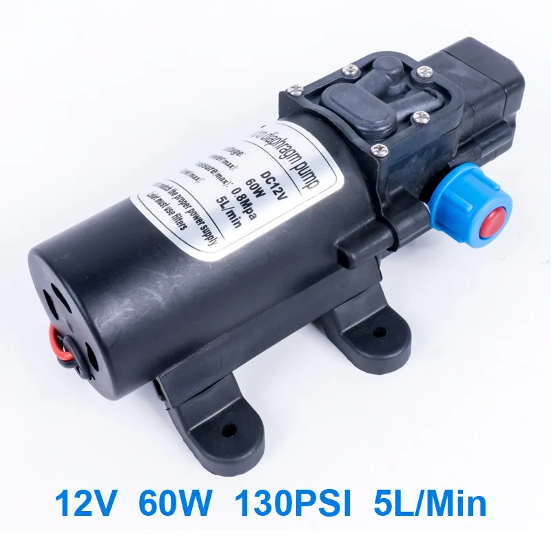 Pressure switch type DC 12 В водяной насос микро мембранные насосы высокого давления самовсасывающий фургон, кемпинг инструменты для лодки 5л/мин 60 Вт - Напряжение: Pressure switch type