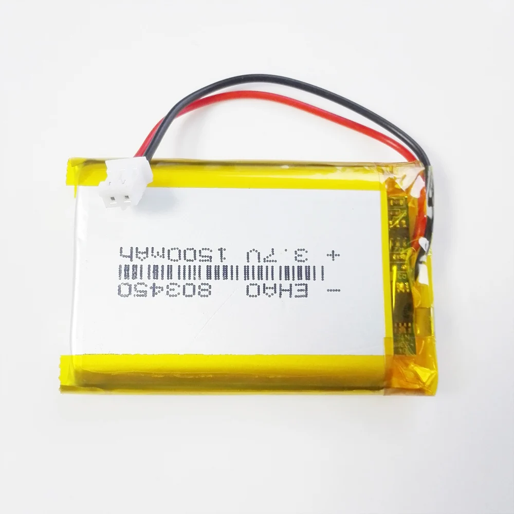 EHAO 803450.3.7V 1500mAh Литий-полимерный LiPo аккумулятор с возможностью перезарядки JST PH 2,0 мм 2-контактный разъем для MP3 DVD PAD камеры GPS ноутбука.