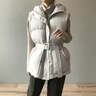 Хлопчатобумажная нательная майка без рукавов пальто с капюшоном Женская куртка с отложным воротником с хлопковой подкладкой 2020 осенне-зимний теплый жилет