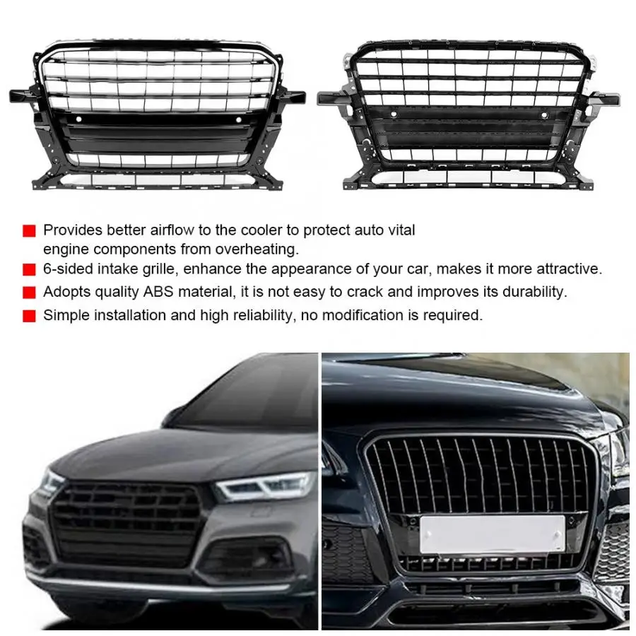 1 шт. для SQ5 стиль автомобиля передний бампер сетка решетка гриль Подходит для Audi Q5 8R 2013 авто аксессуары