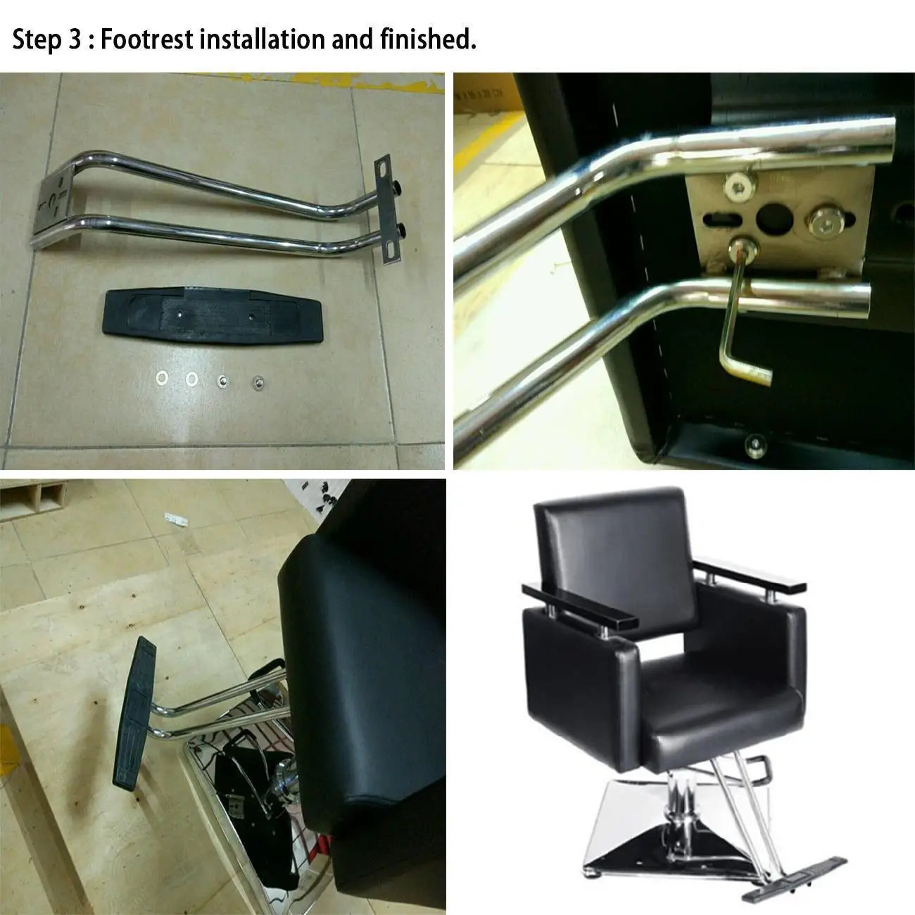 Кресло парикмахерское из искусственной кожи регулируемое со стальной рамой |