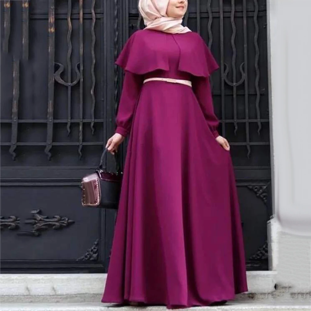 Женское длинное платье Кафтан в этническом стиле с длинным рукавом и