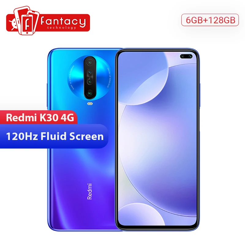 Мобильный телефон Xiaomi Redmi K30 4G Snapdragon 730G 6GB 128GB Octa Core 120HZ жидкий дисплей 6,67 ''полный экран 27W