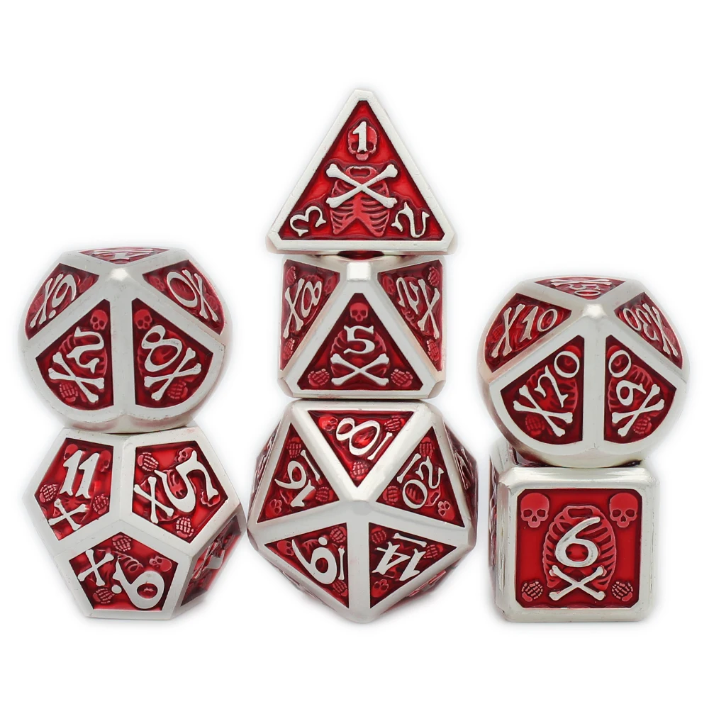 2020 новый стиль металлические игральные кости набор D & Бархатный Чехол D20 D12 D10 % D8 D6