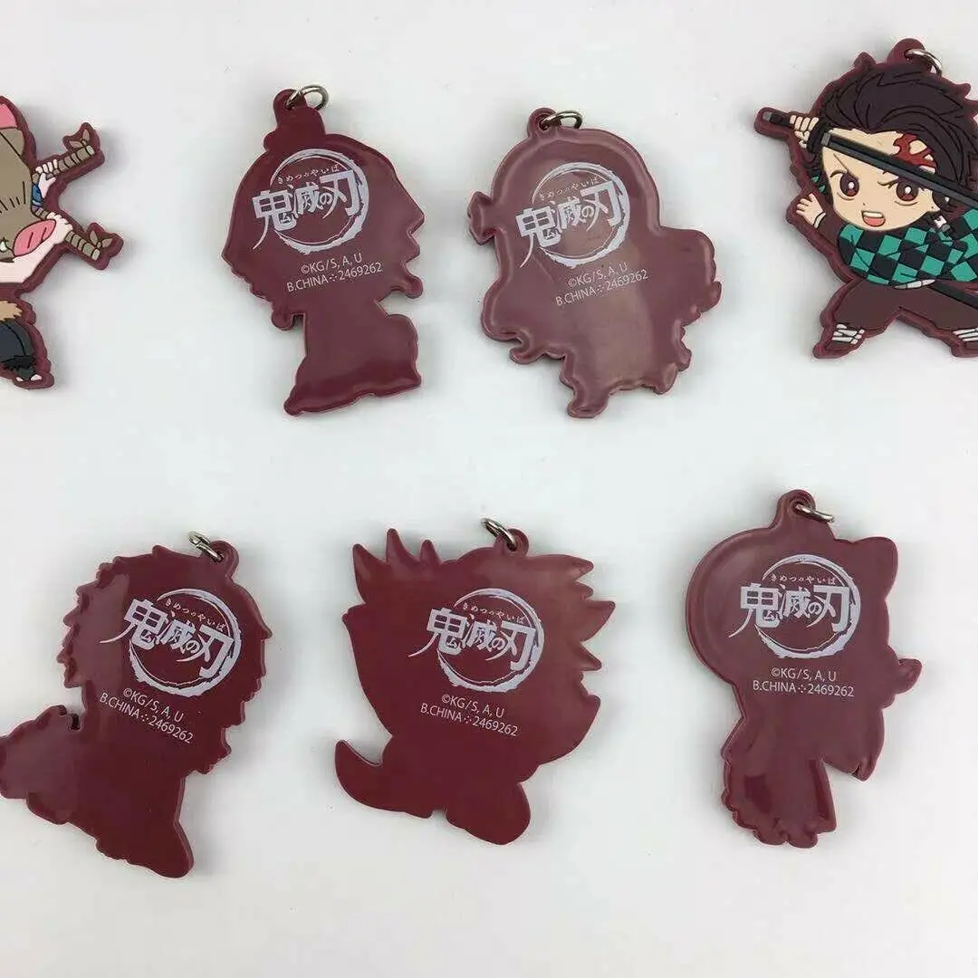 Аниме демон убийца Kimetsu no Yaiba резиновый брелок для ключей гоночные ремни Косплей