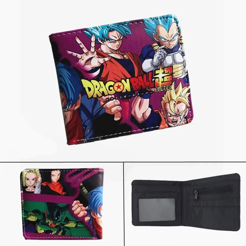 Аниме Dragon Ball Z кошелек Супер Saiyan Goku Vegetto для мальчиков и девочек карман на молнии для монет PU короткий держатель для карт
