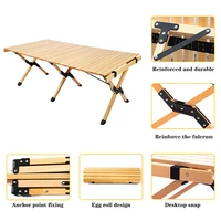 wooden camping table folding portable with carry bag for bbq picnic party selling beach camp egg roll table