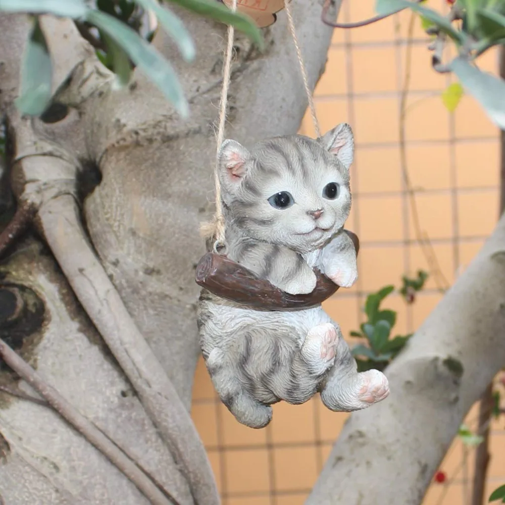 Innodept12 ярмарка сад статуя кота водонепроницаемый подвесной орнамент из смолы для