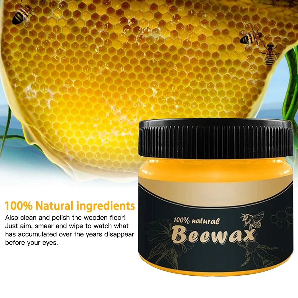 

Solid Organic Natural Pure Bee-wax Wood Wax Polisher Waterproof Furniture Care Maintenance Beeswax for Household Home Cleaning
