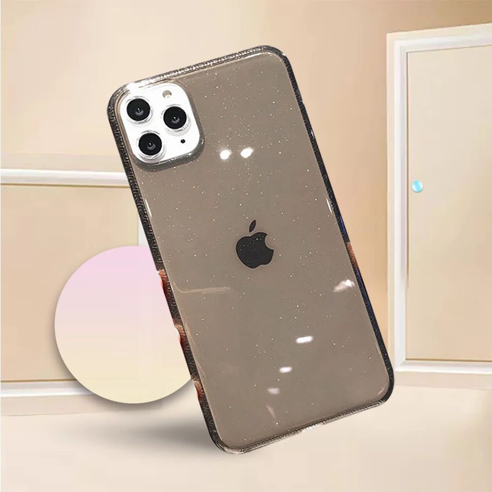 

Lace Transparent Glitter Bling Clear Phone Case For iPhone 11 Pro Max X Xr Xs Max 6 6S 7 8 Plus Airbag Simple Cellphone Shell
