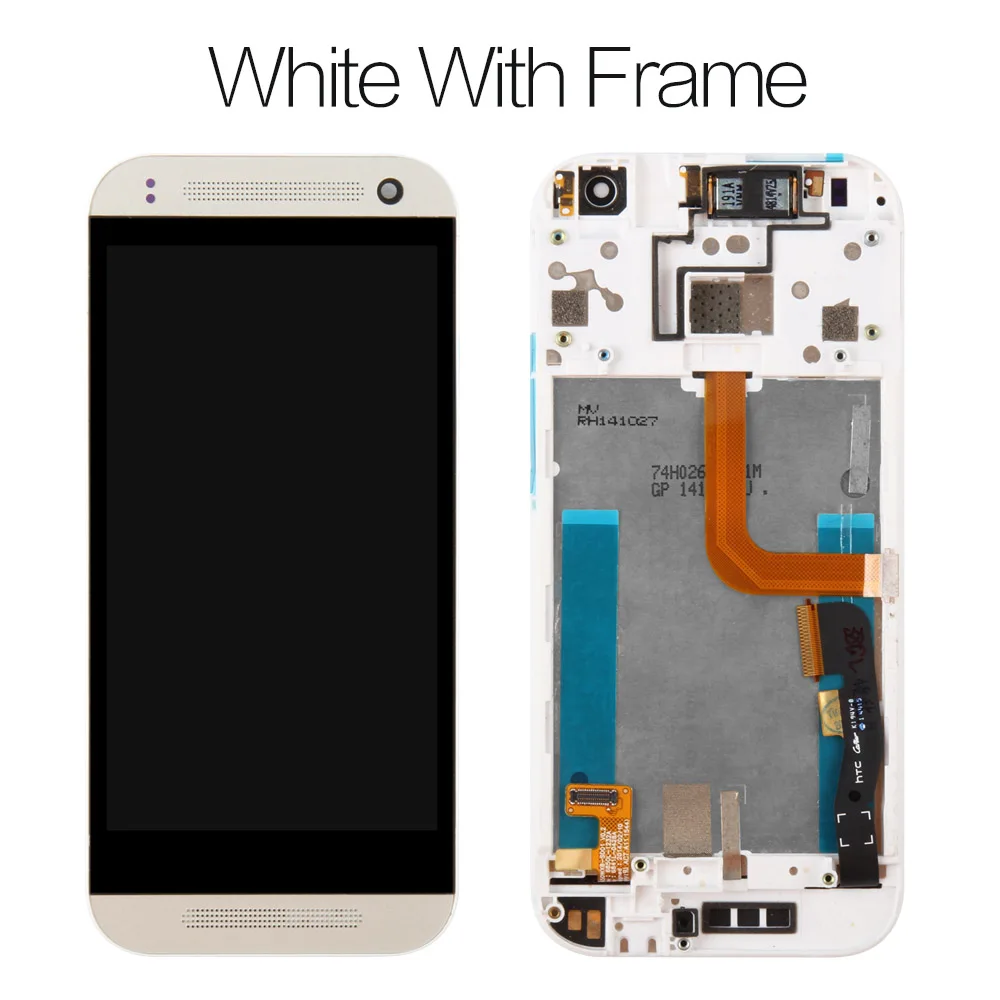 Протестированный 4," для htc One Mini 2 M8 Mini ЖК-сенсорный экран с рамкой для htc One Mini 2 M8 Mini дисплей дигитайзер сборка - Цвет: With White Frame