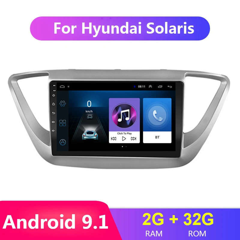 Автомагнитола 2 din для Hyundai Solaris Verna 2017 2018 9 1 Android мультимедийный проигрыватель с GPS