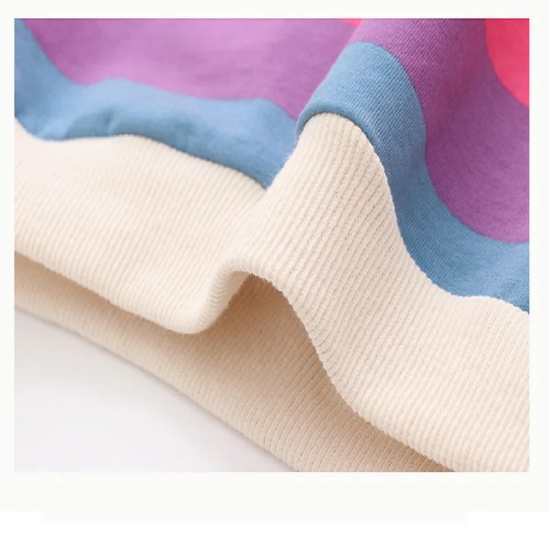 Футболка для детей Радуга девочек топ с длинными рукавами футболки в