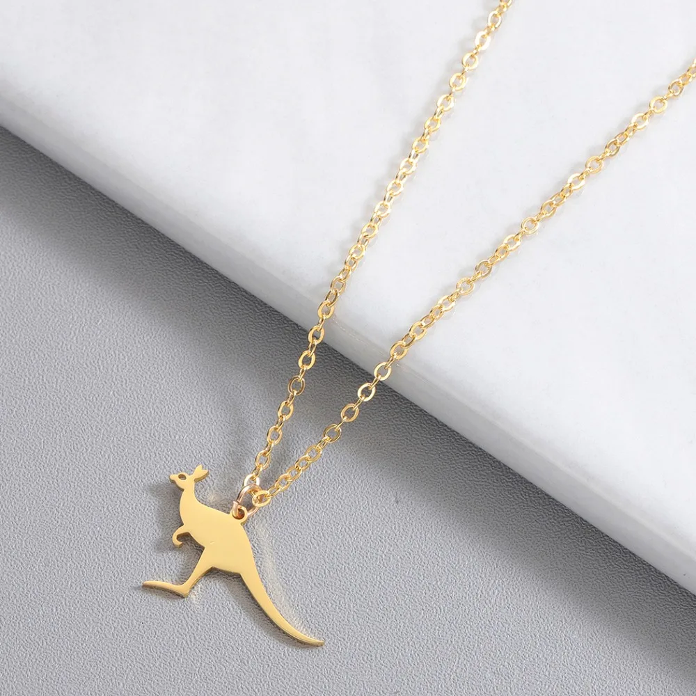 Милые Значки Эмблемы австралийского кенгуру кулон Цепочки и ожерелья диких