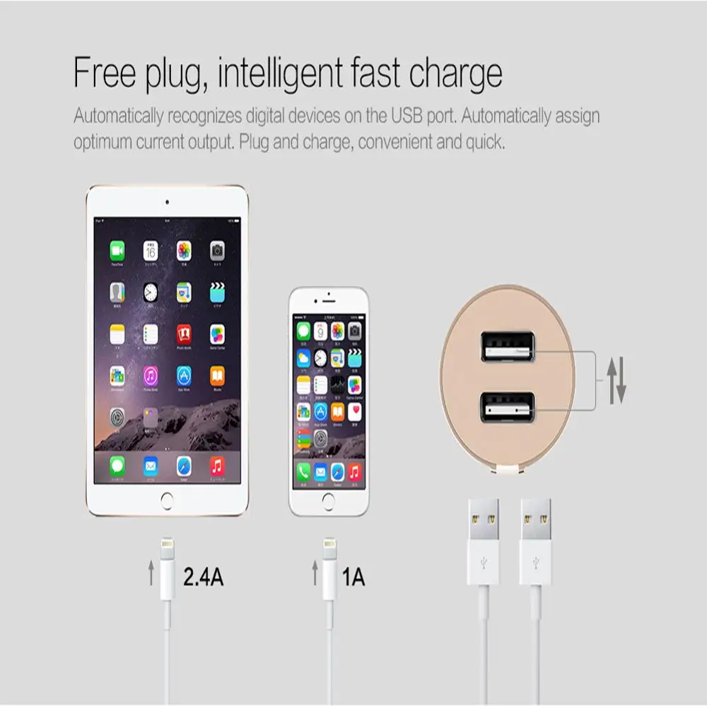 

Neekin Car Charger Dual USB Quick Charge 5V 3.4A USB Car Charger For iPhone Huawei Xiaomi Fast Charging Charger For Samsung S20
