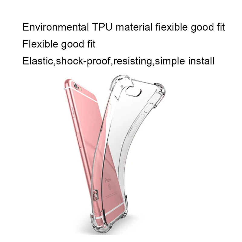 

2020Wangcangli Anti-knock Transparent case for iphone 6 s se 5 7 8 plus Silicone phone Cover case for iphone 7 8 x 10 plus case