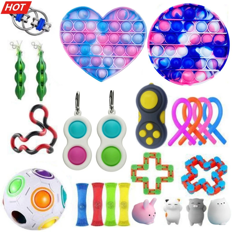 

Stress Sensory Fidget Toys Anti Stress Toy Set Stretchy Strings Mesh Marble Relief Gift For Adults Children Girl Sensory Antistr
